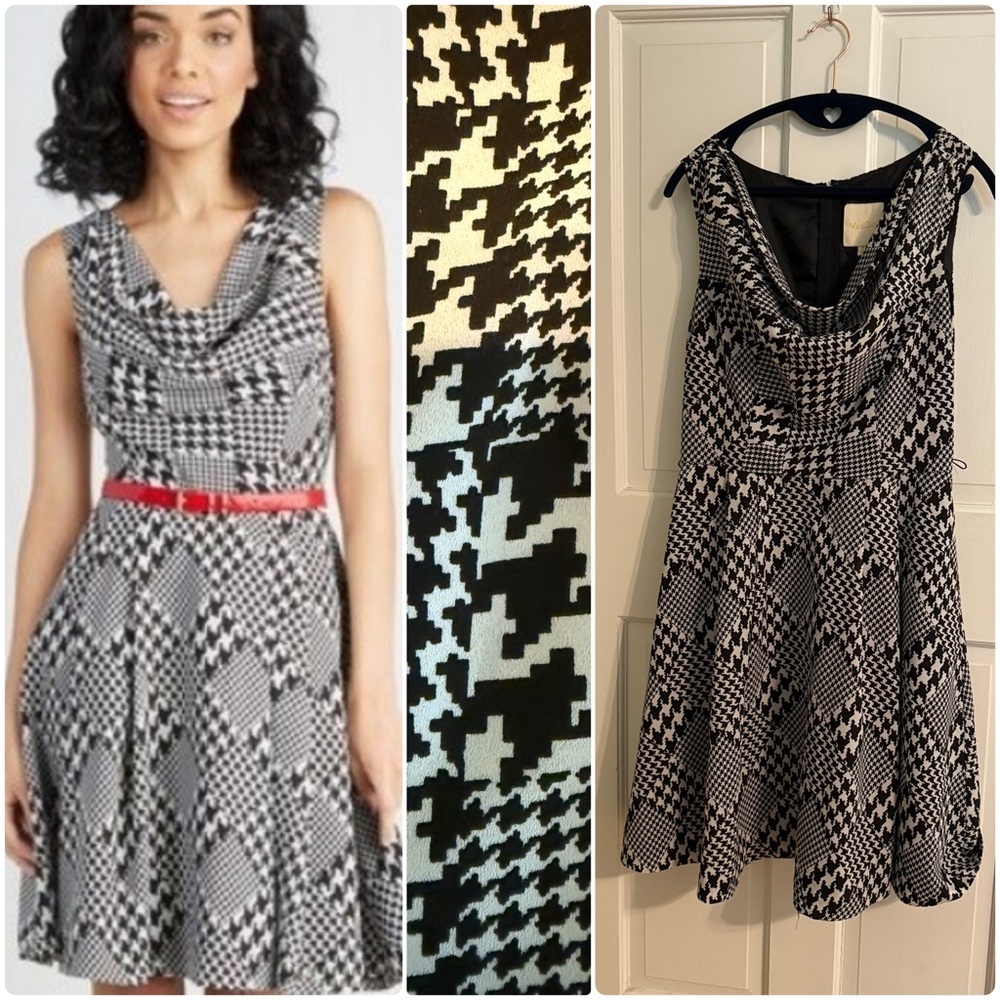 Mod Cloth Stylish Black and White Houndstooth Dress - Picture 2 of 13